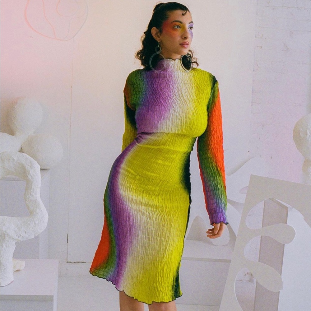 Tyler Mcgillivary Rainbow Gradient Lucia Dress